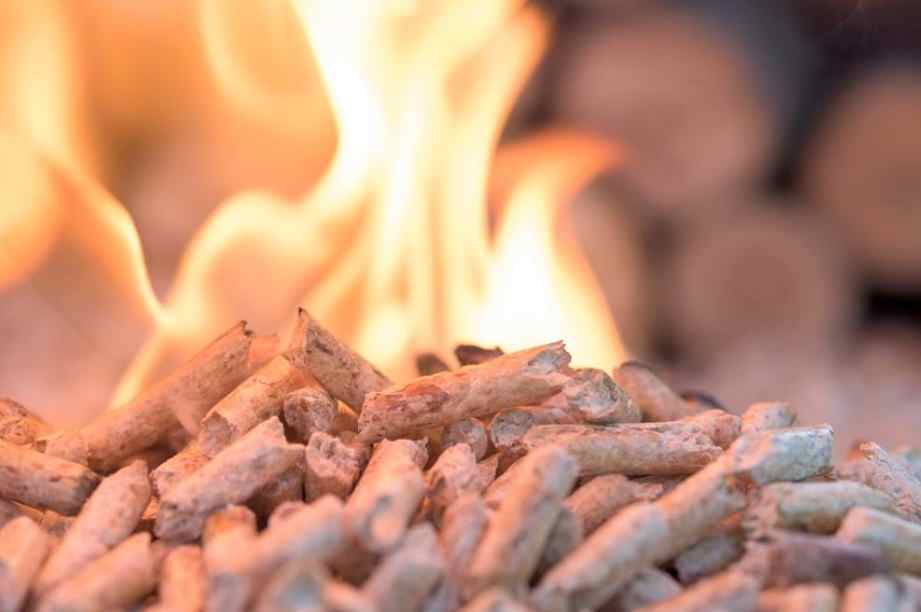 wood pellets flame